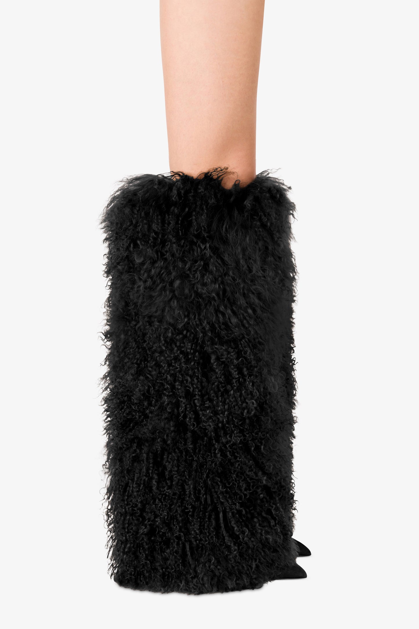 Boots in mongolian fur multicolor / print