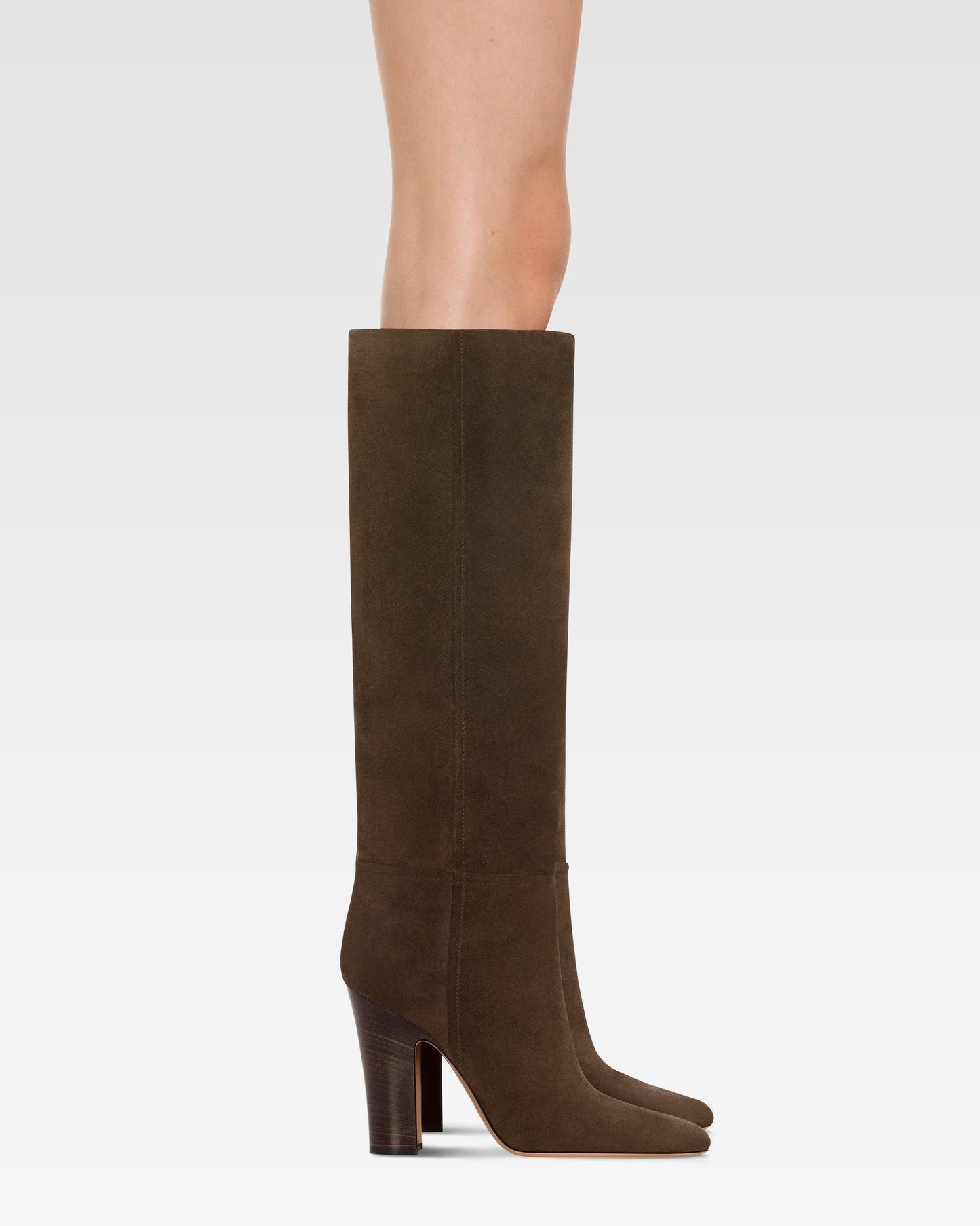 Stivali in pelle scamosciata ebano