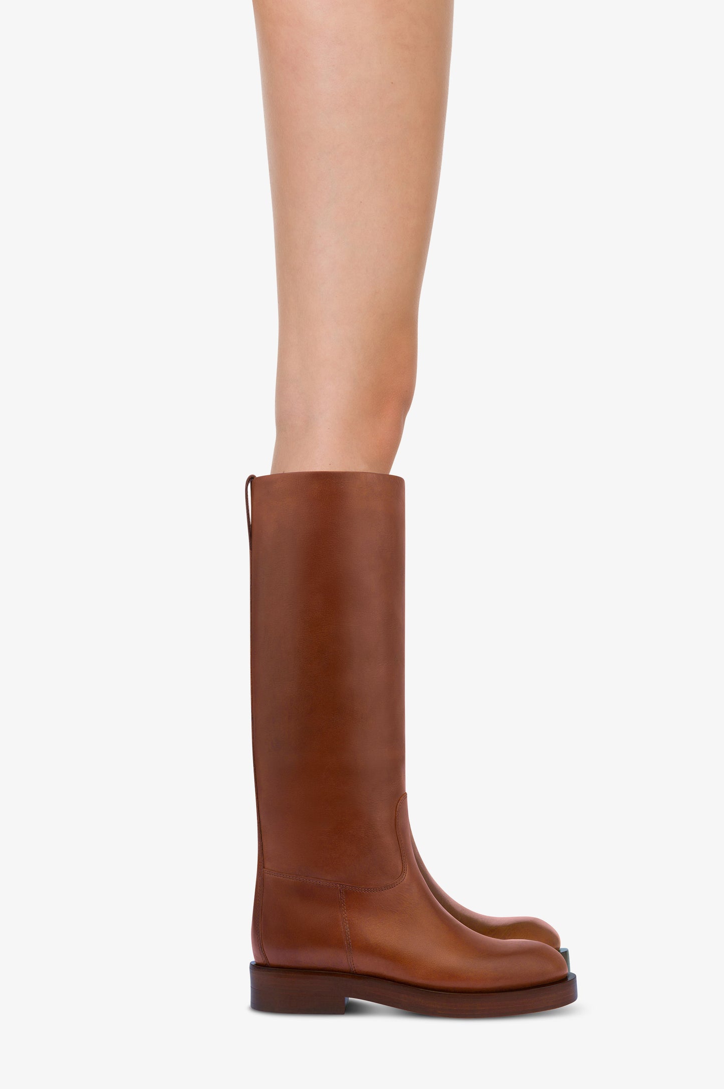 Bottes en cuir de veau marron