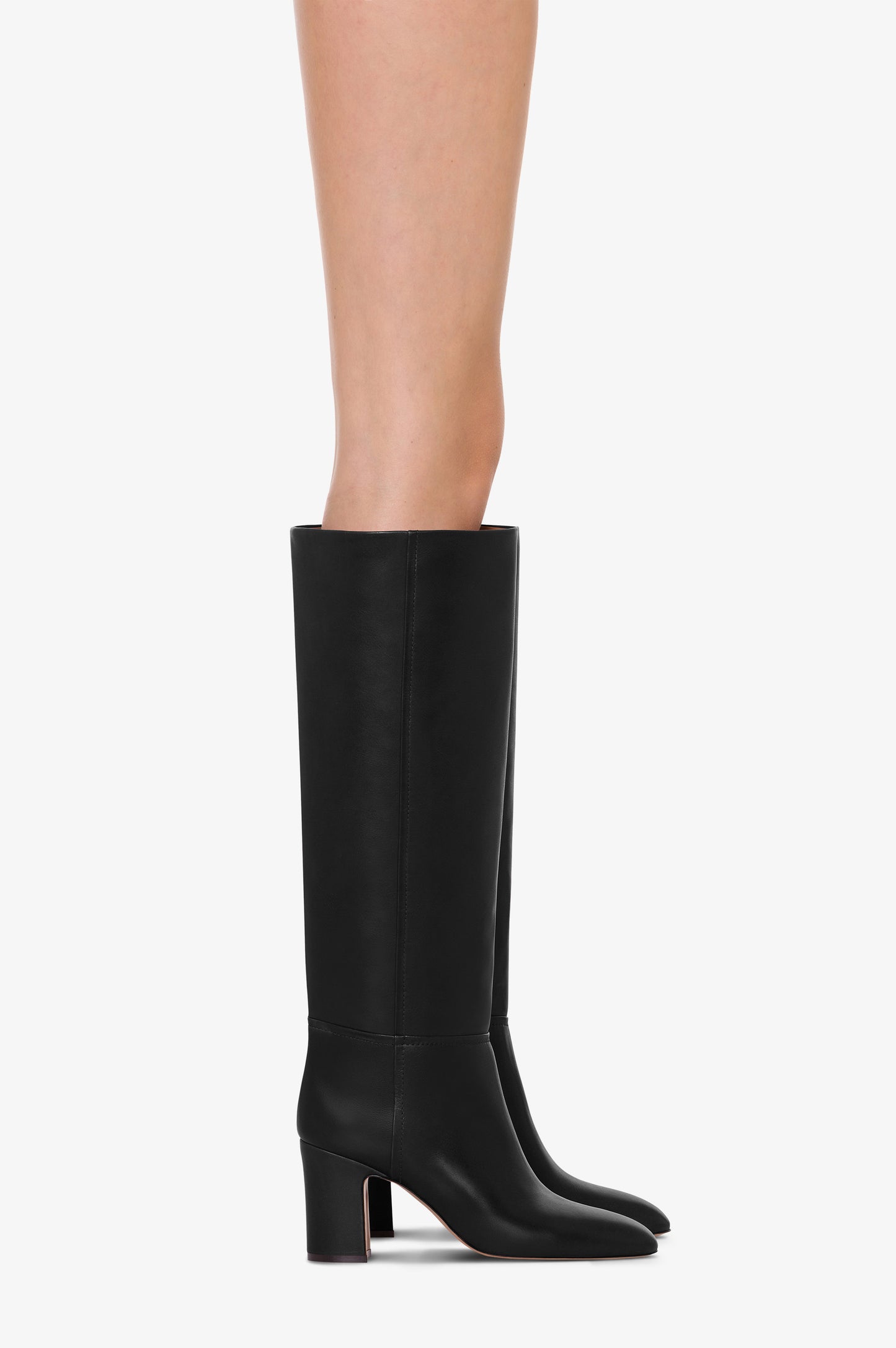 Bottes en cuir de veau noir