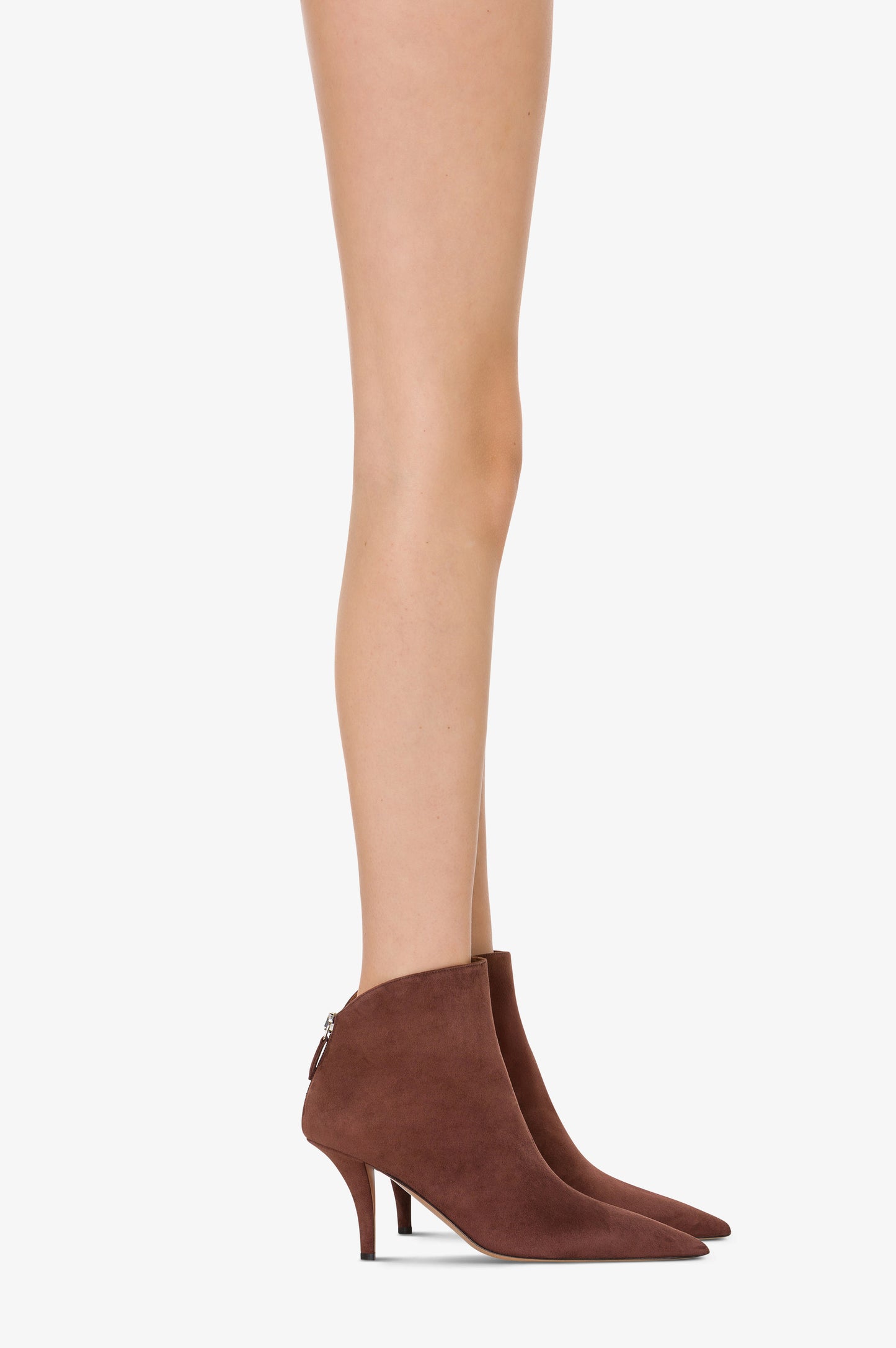 Ankle boots in mahogany suede leather