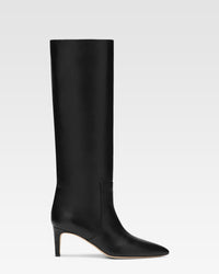 Bottes `a talon 60 en cuir nappa noir