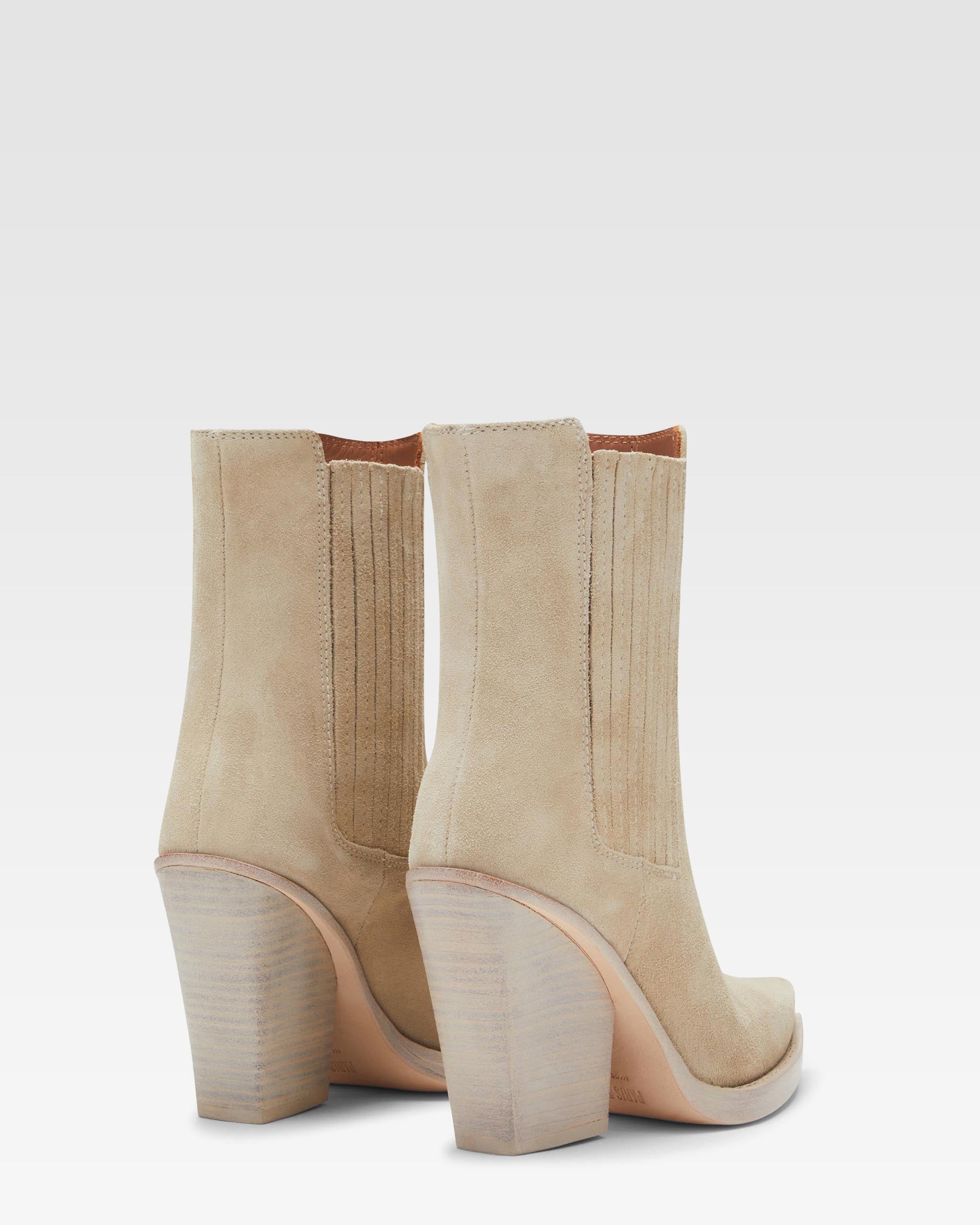 Angora calf suede ankle boots