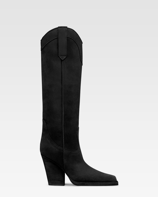 Stivale in velour nero