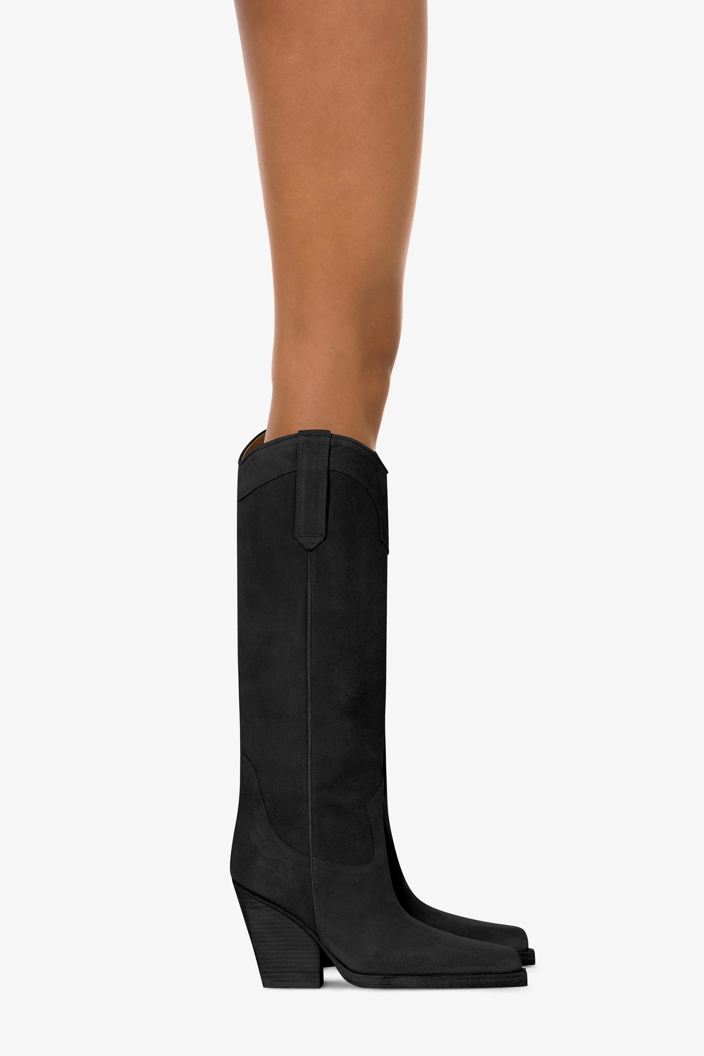 Black calf suede boots