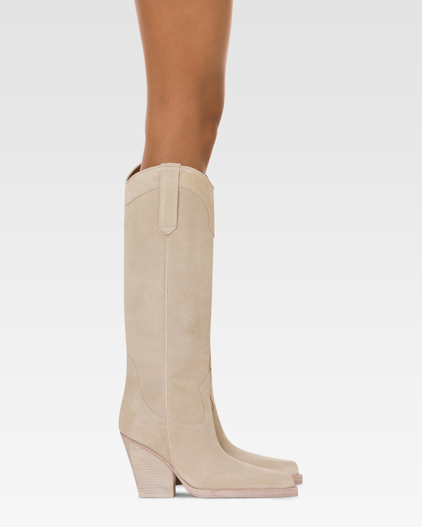 Angora calf suede boots