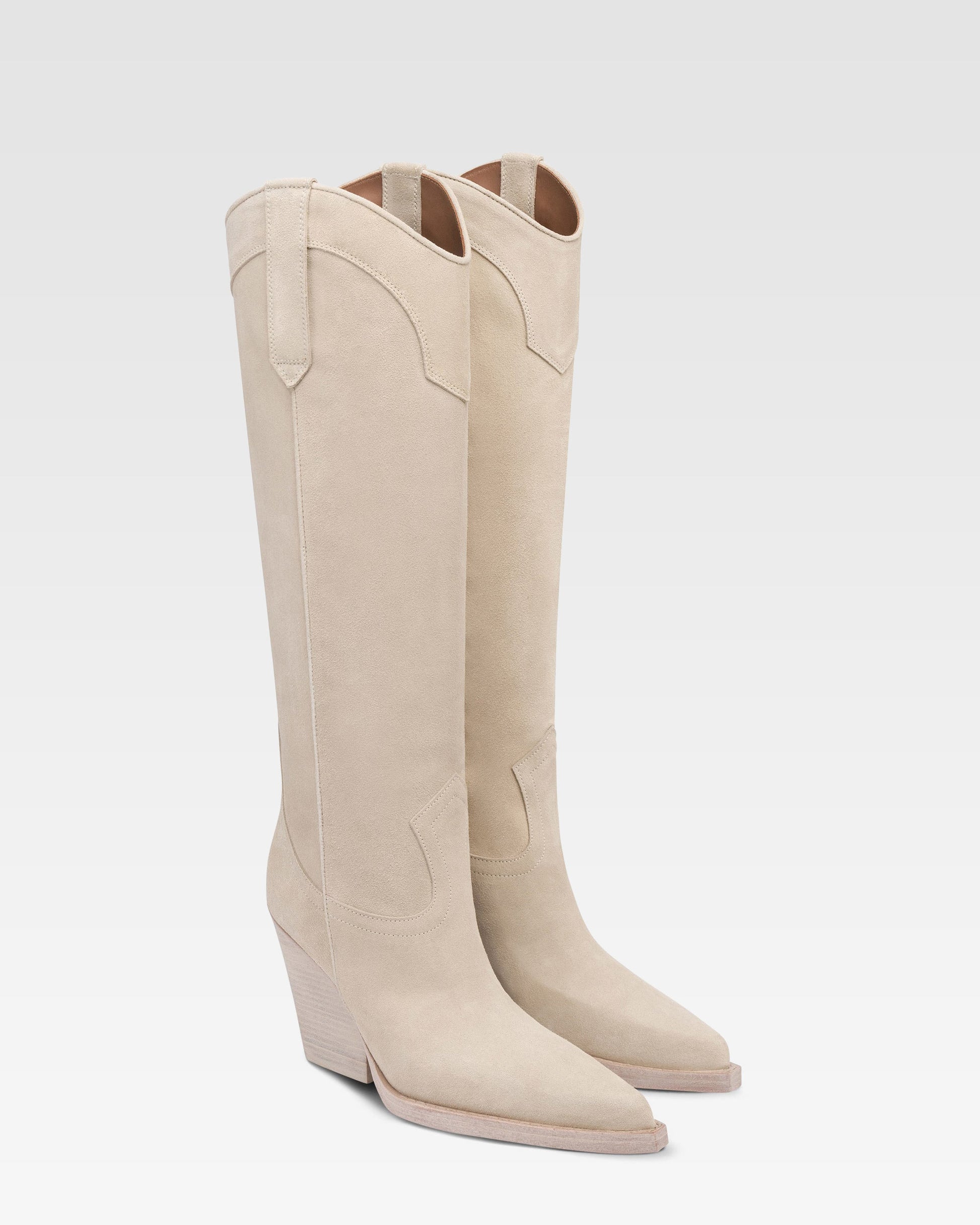 Angora calf suede boots