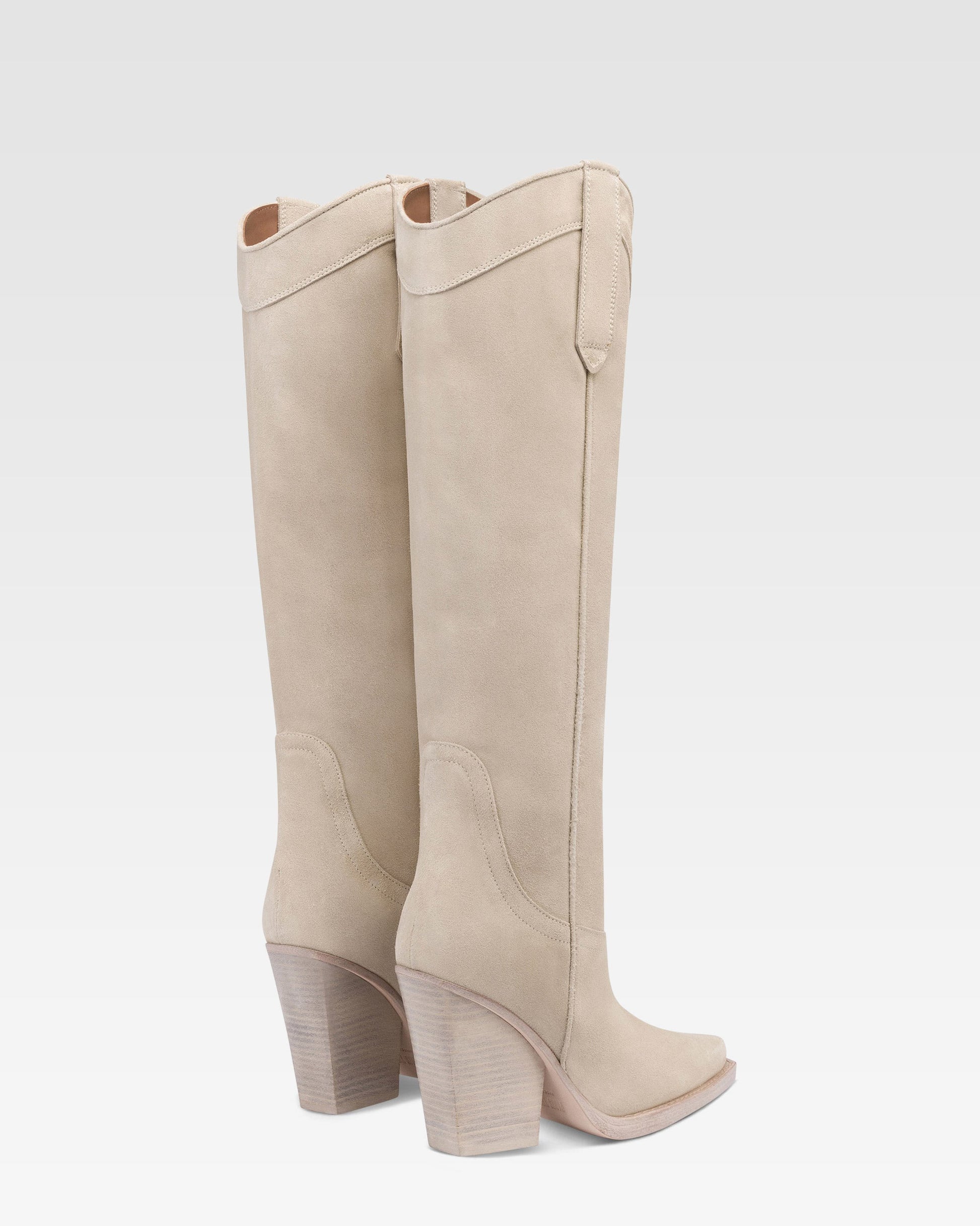 Angora calf suede boots