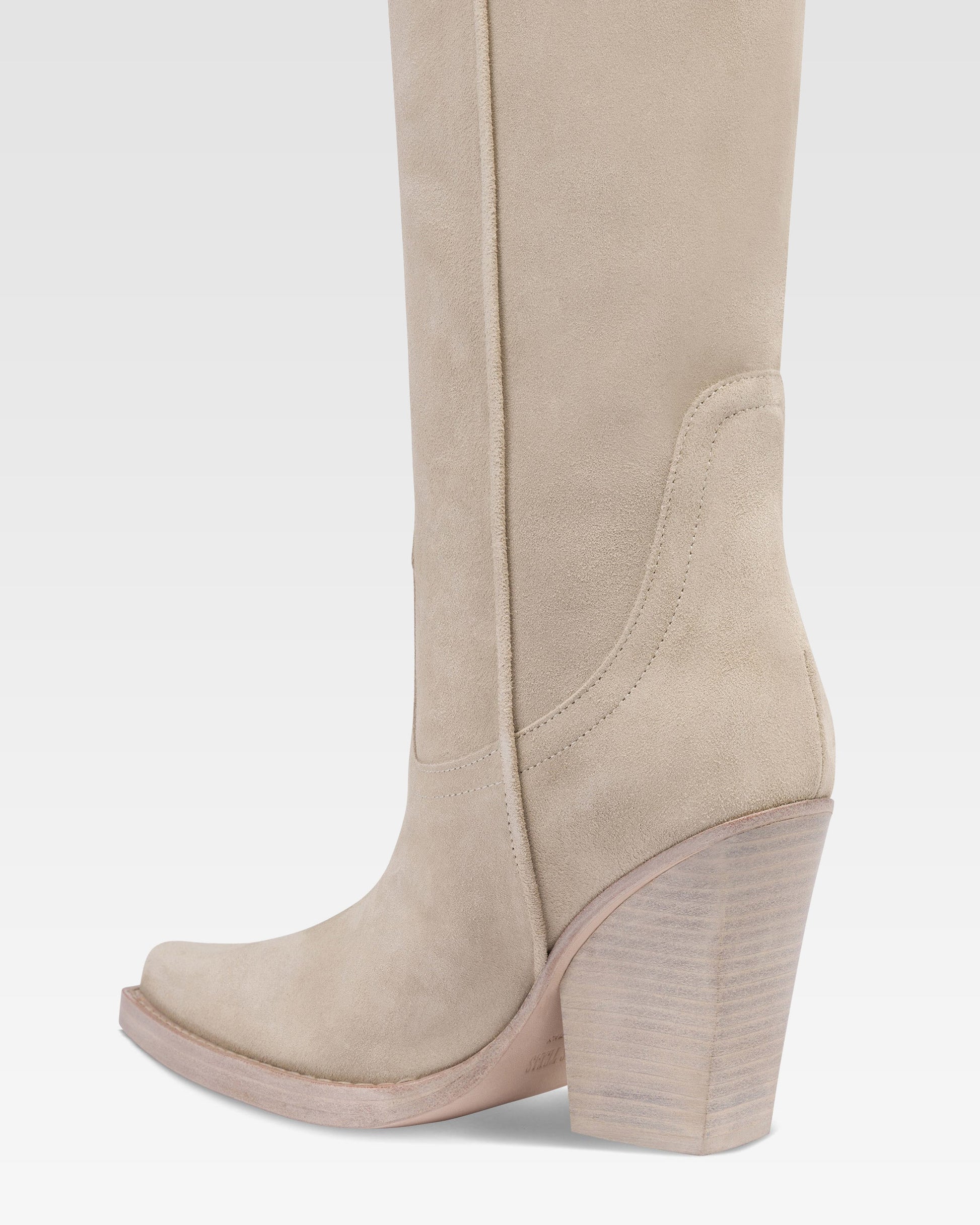 Angora calf suede boots
