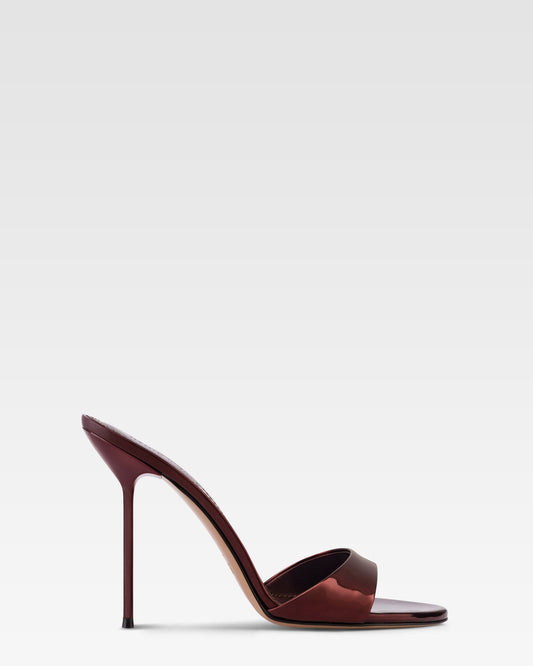Mules in pelle specchiata vinaccia