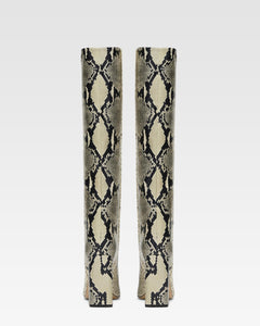 Printed phyton leather boots