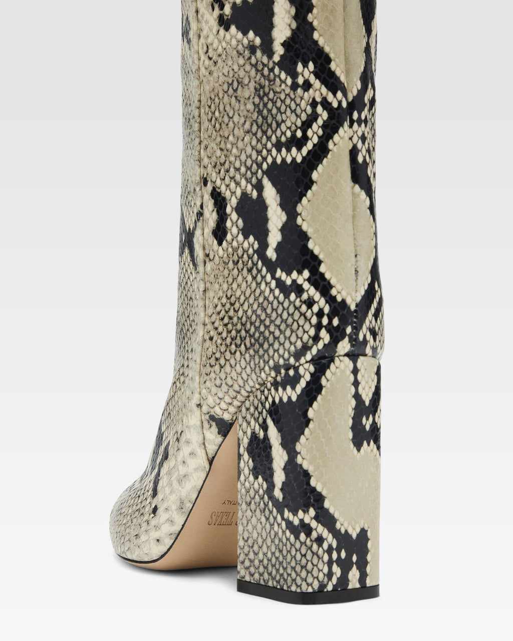 Printed phyton leather boots
