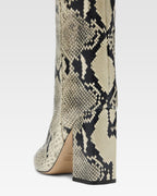 Printed phyton leather boots