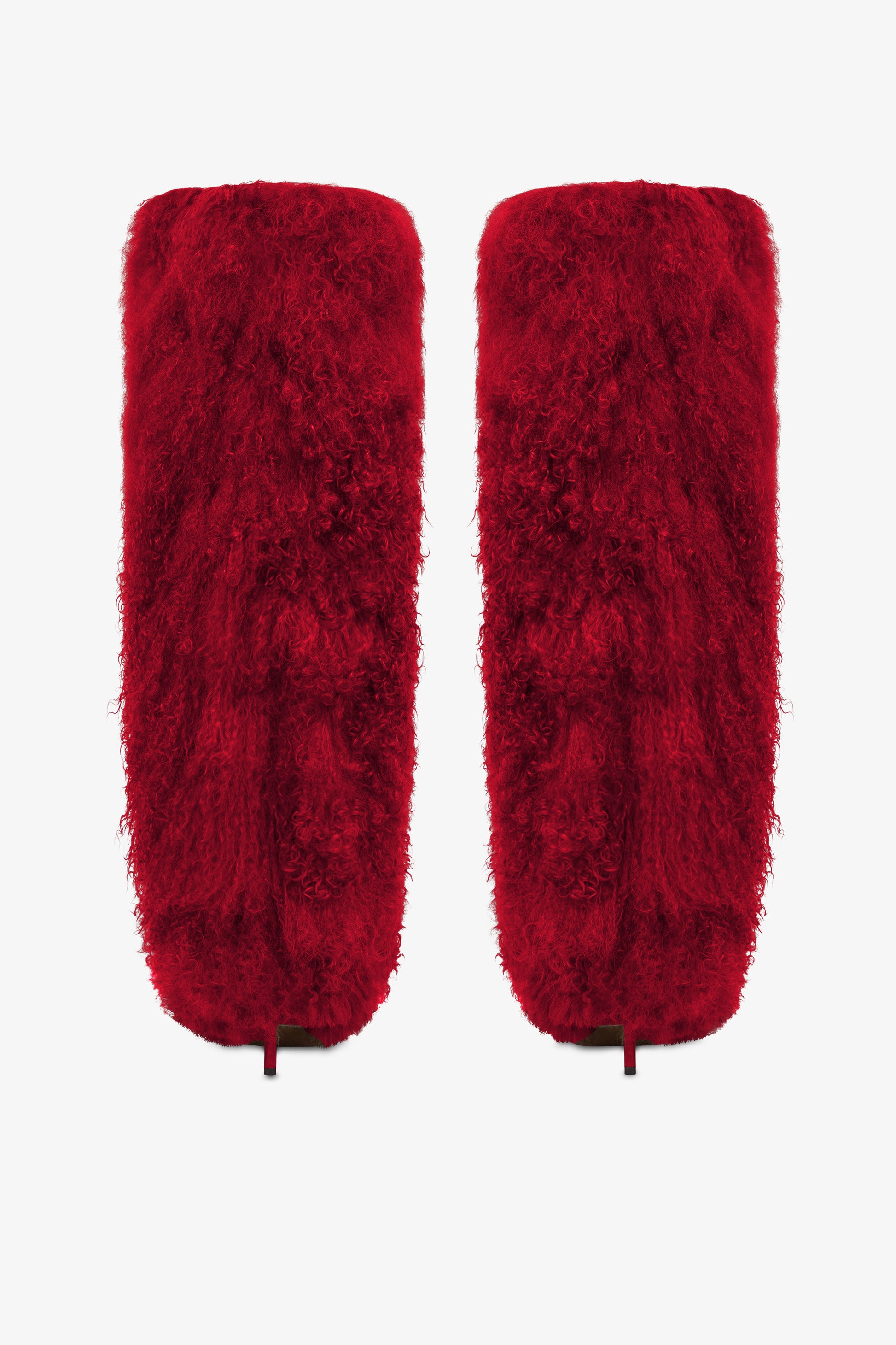 Bottes en fausse fourrure rouge