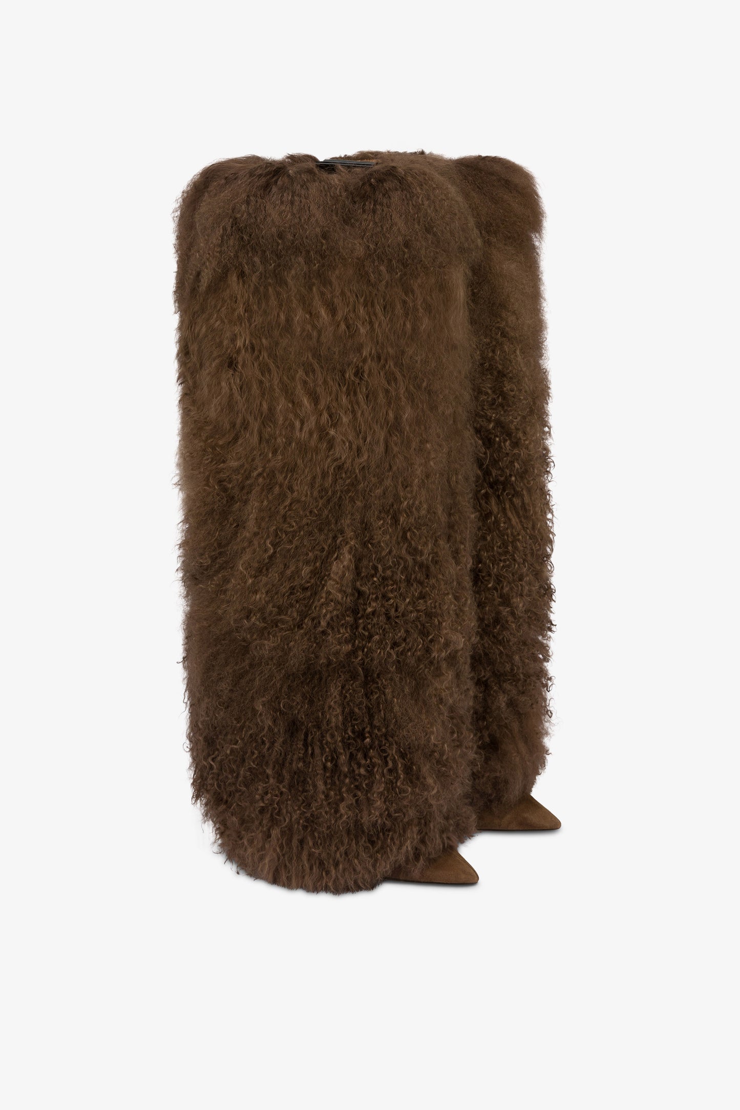 Boots in brown faux fur