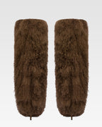 Stiefel aus Wildleder und braunem mongolischem Fell