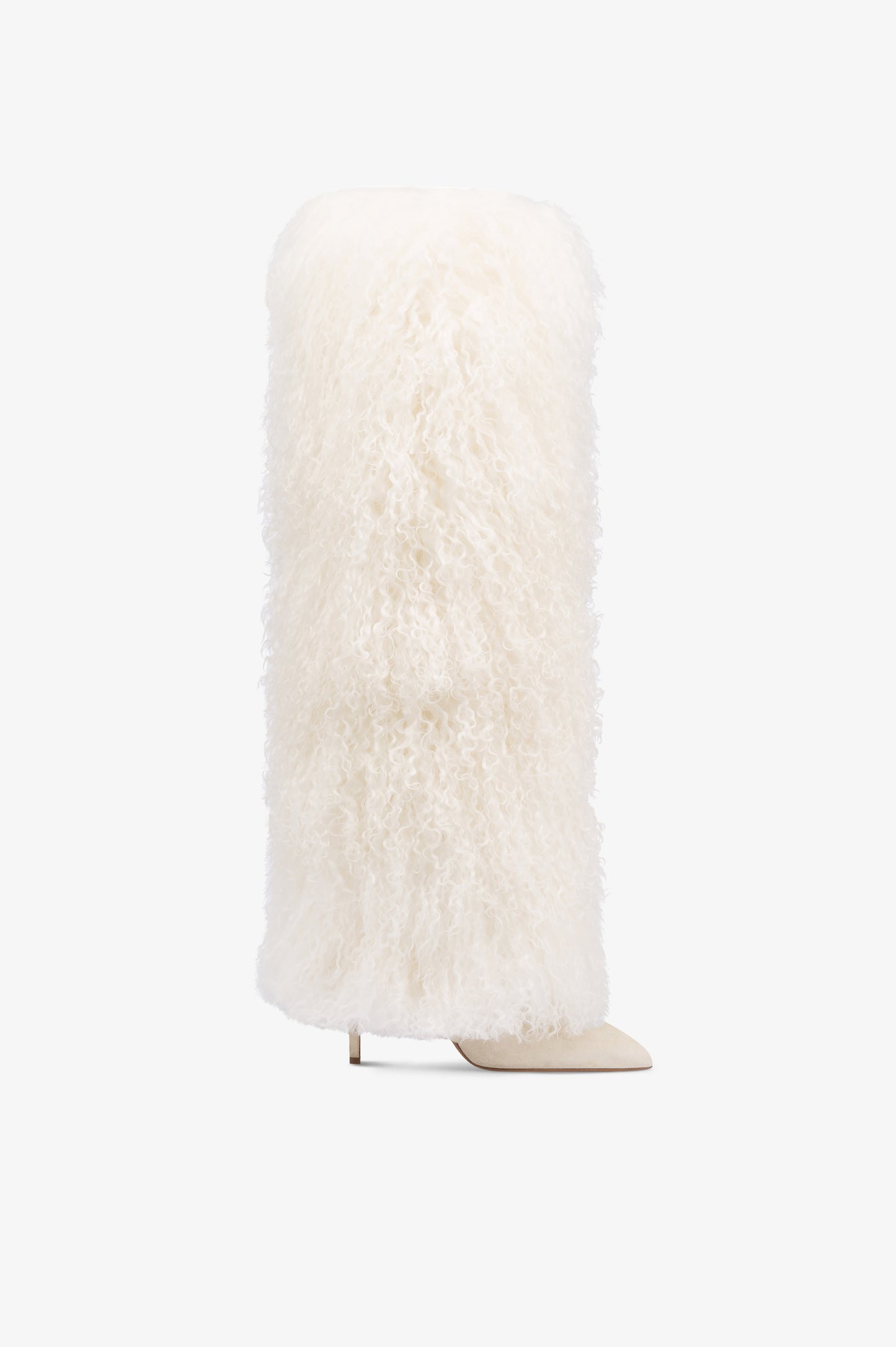Boots in mongolian fur white