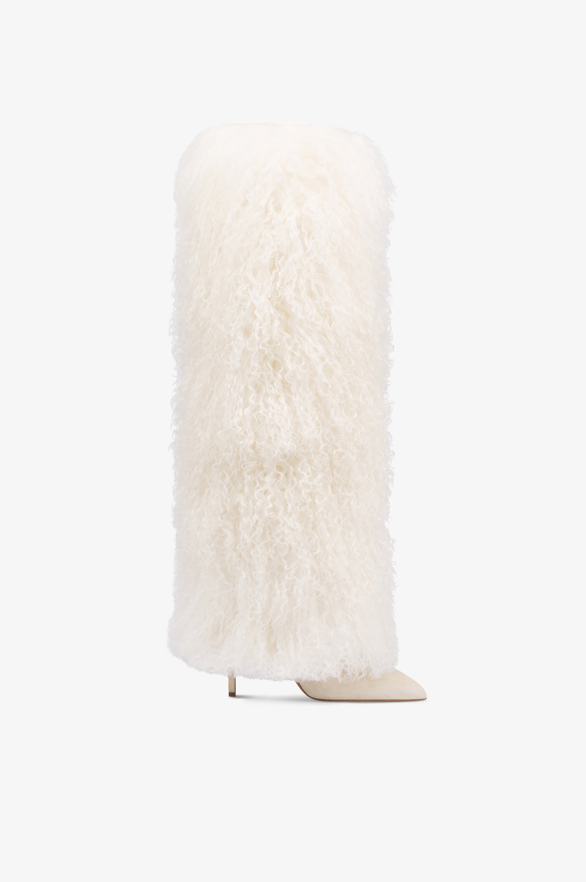 Boots in mongolian fur white