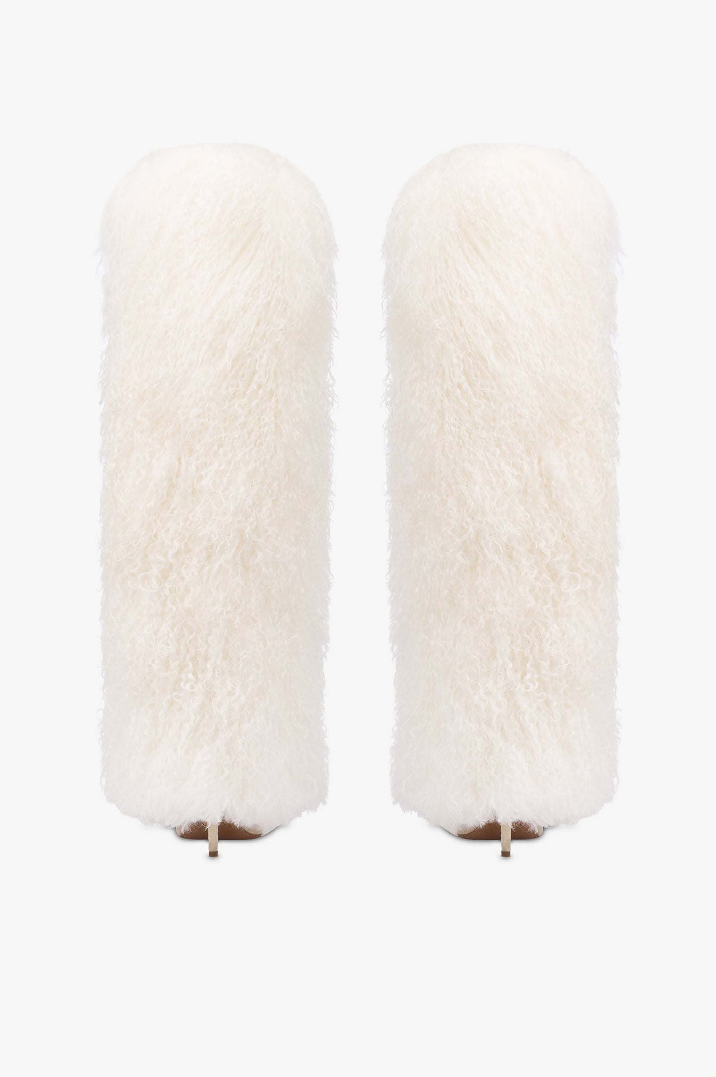 Boots in mongolian fur white