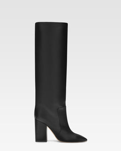 Black nappa leather boots