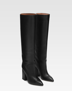 Black nappa leather boots