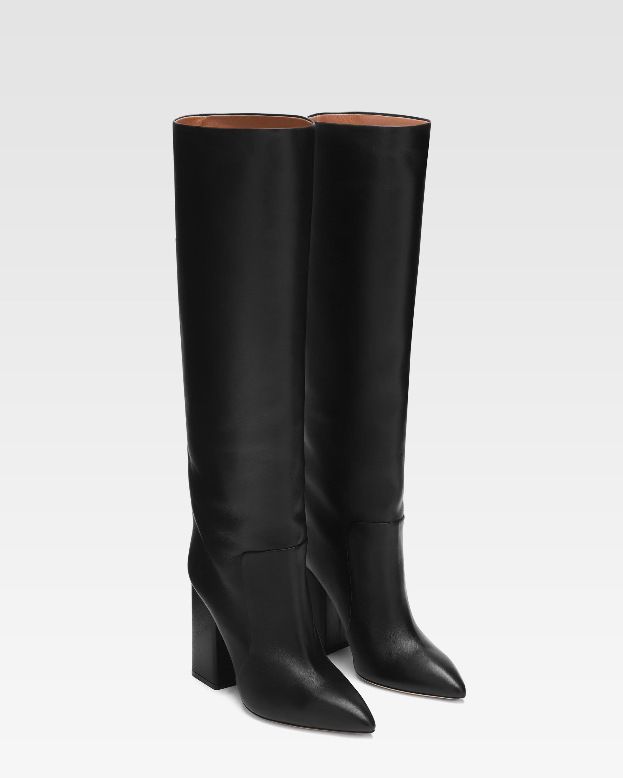 Black nappa leather boots