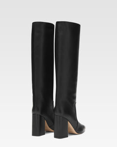 Black nappa leather boots