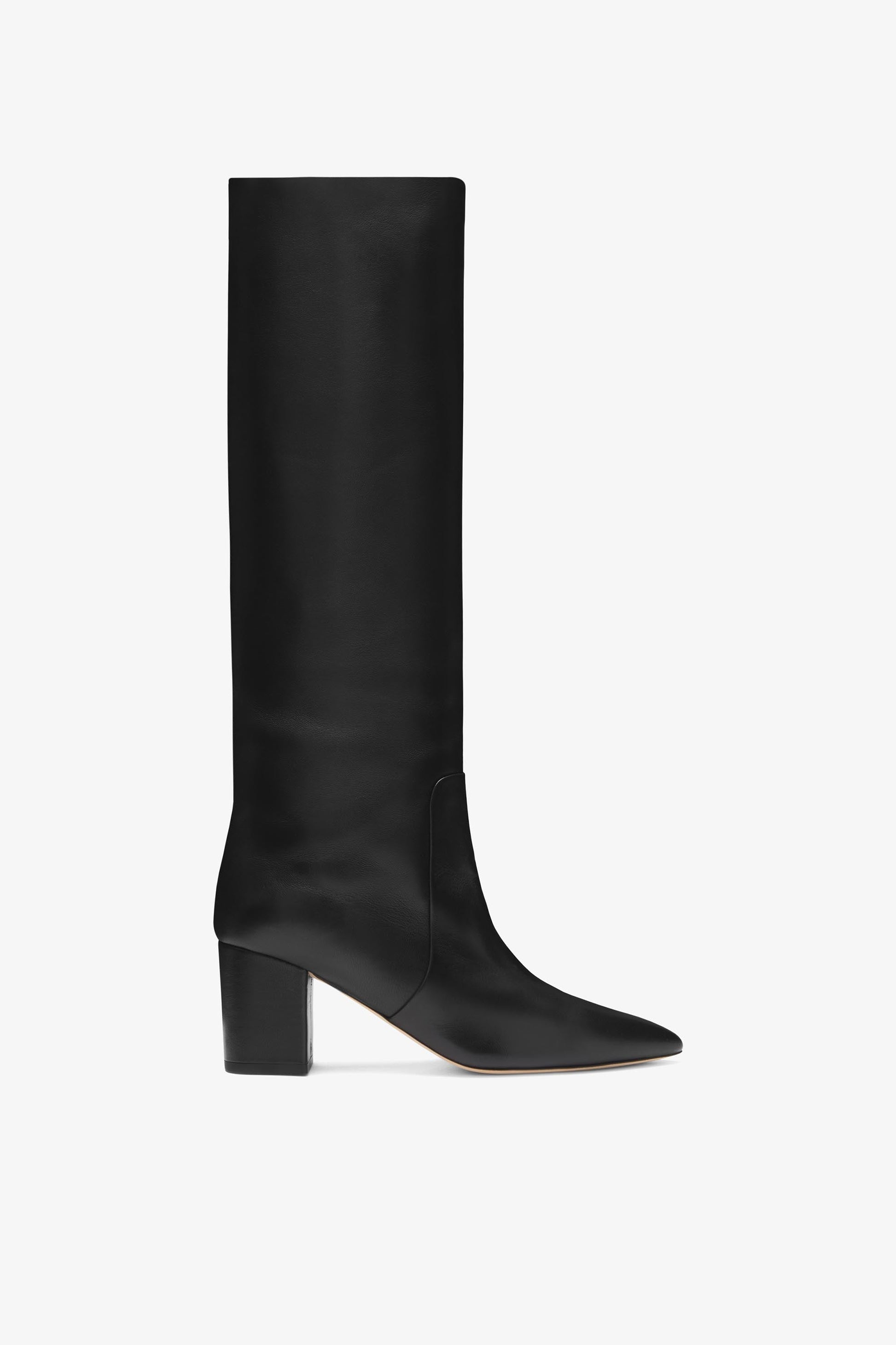 Bottes `a talon 70 en cuir nappa noir