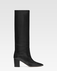 Black nappa leather heel 70 boots