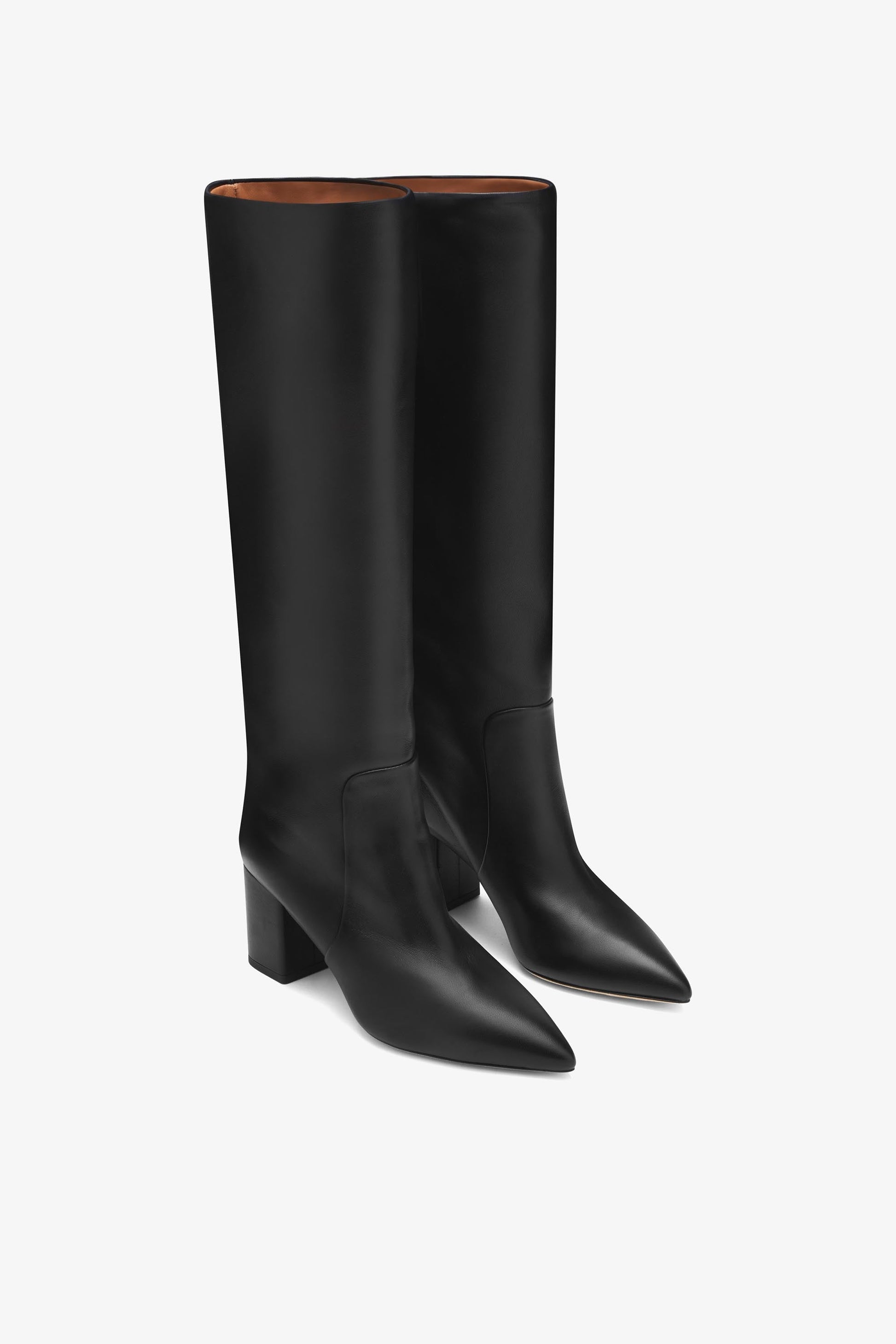 Bottes `a talon 70 en cuir nappa noir