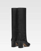 Black nappa leather heel 70 boots