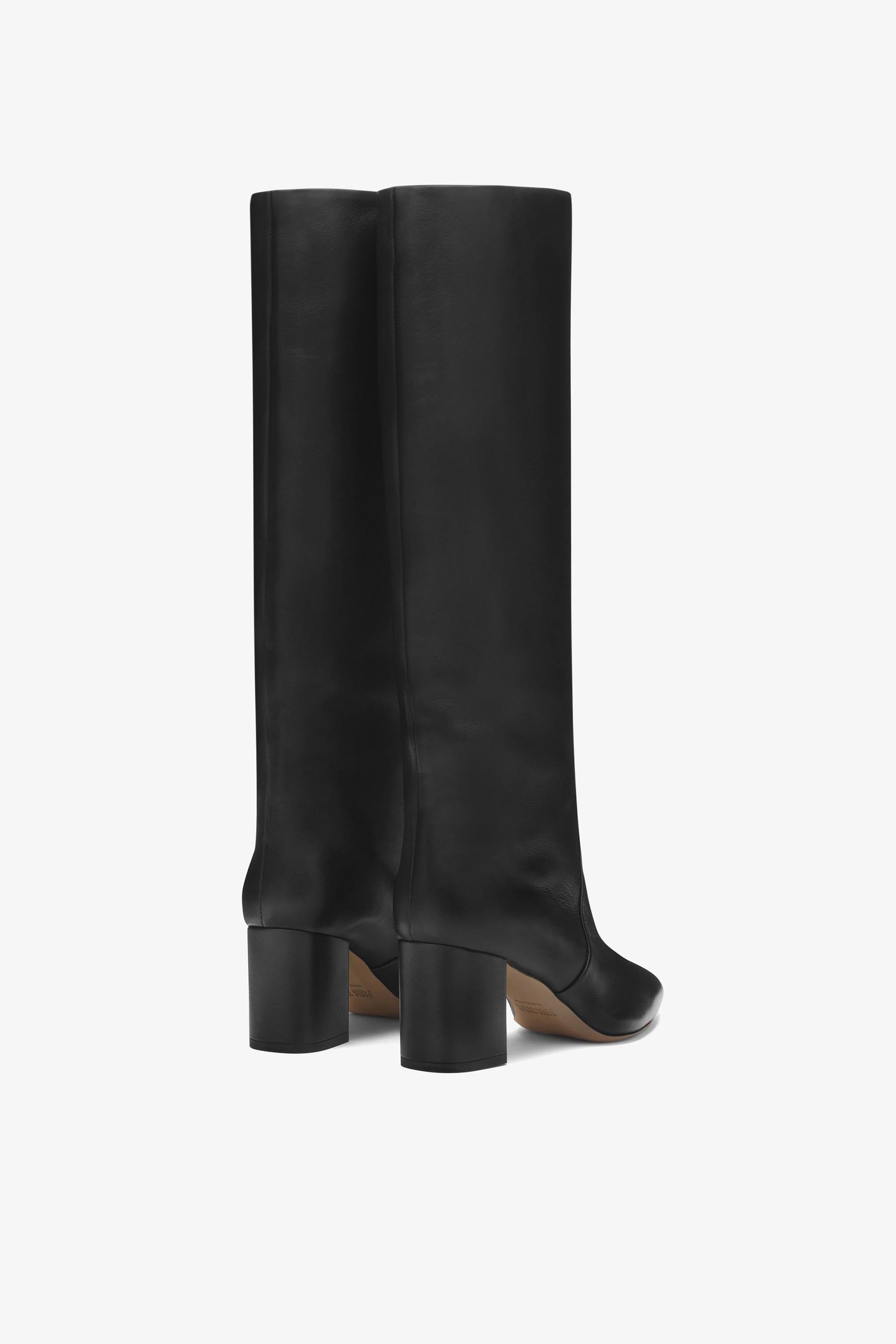 Bottes `a talon 70 en cuir nappa noir