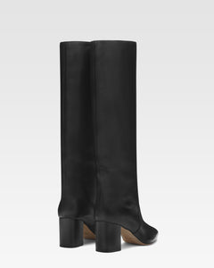 Black nappa leather heel 70 boots