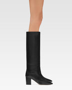 Black nappa leather heel 70 boots