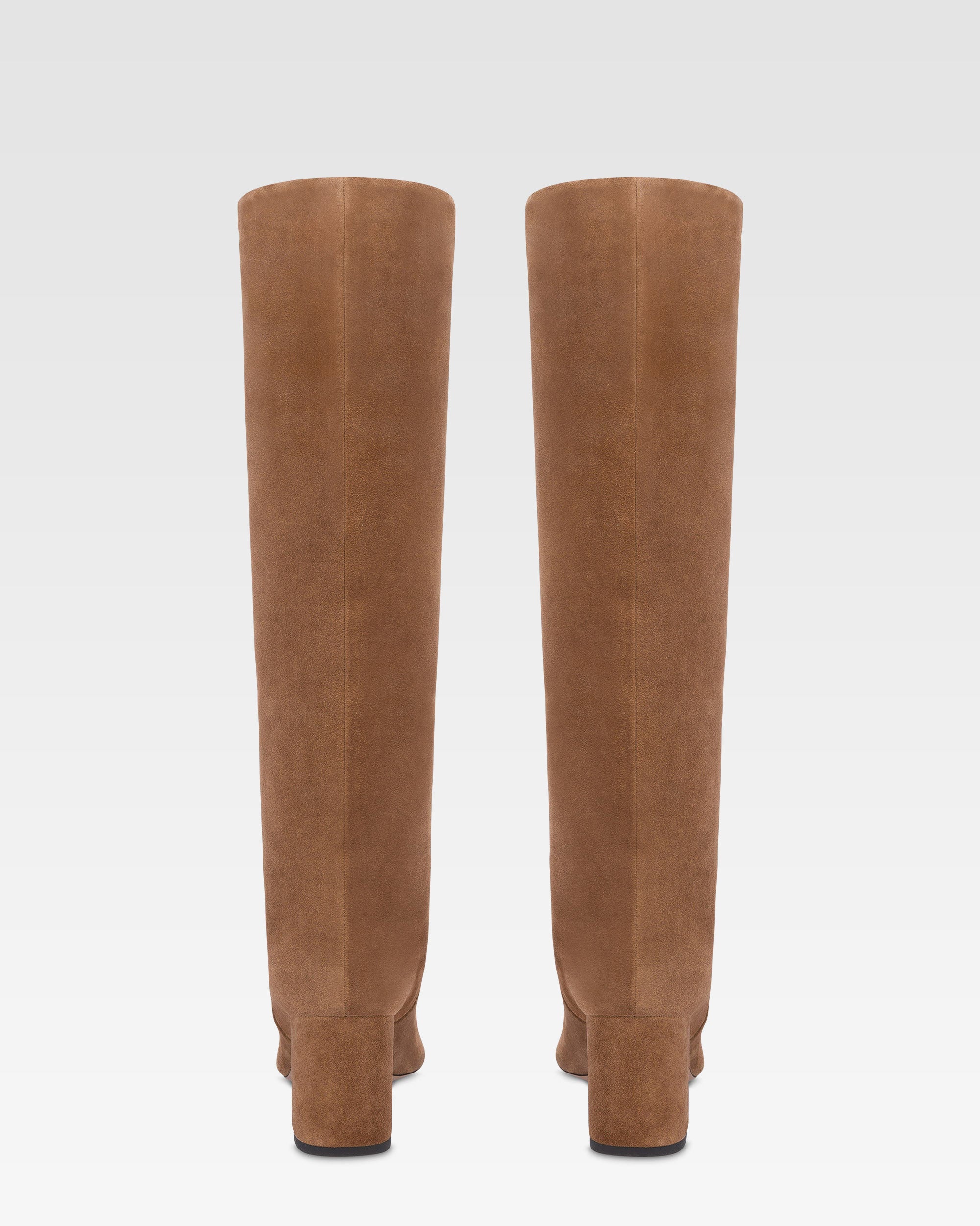 Boots in brown calf suede leather