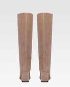 Knee-high boots in soft koala suede leather