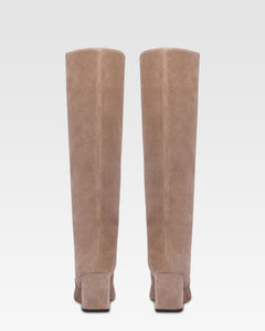 Knee-high boots in soft koala suede leather