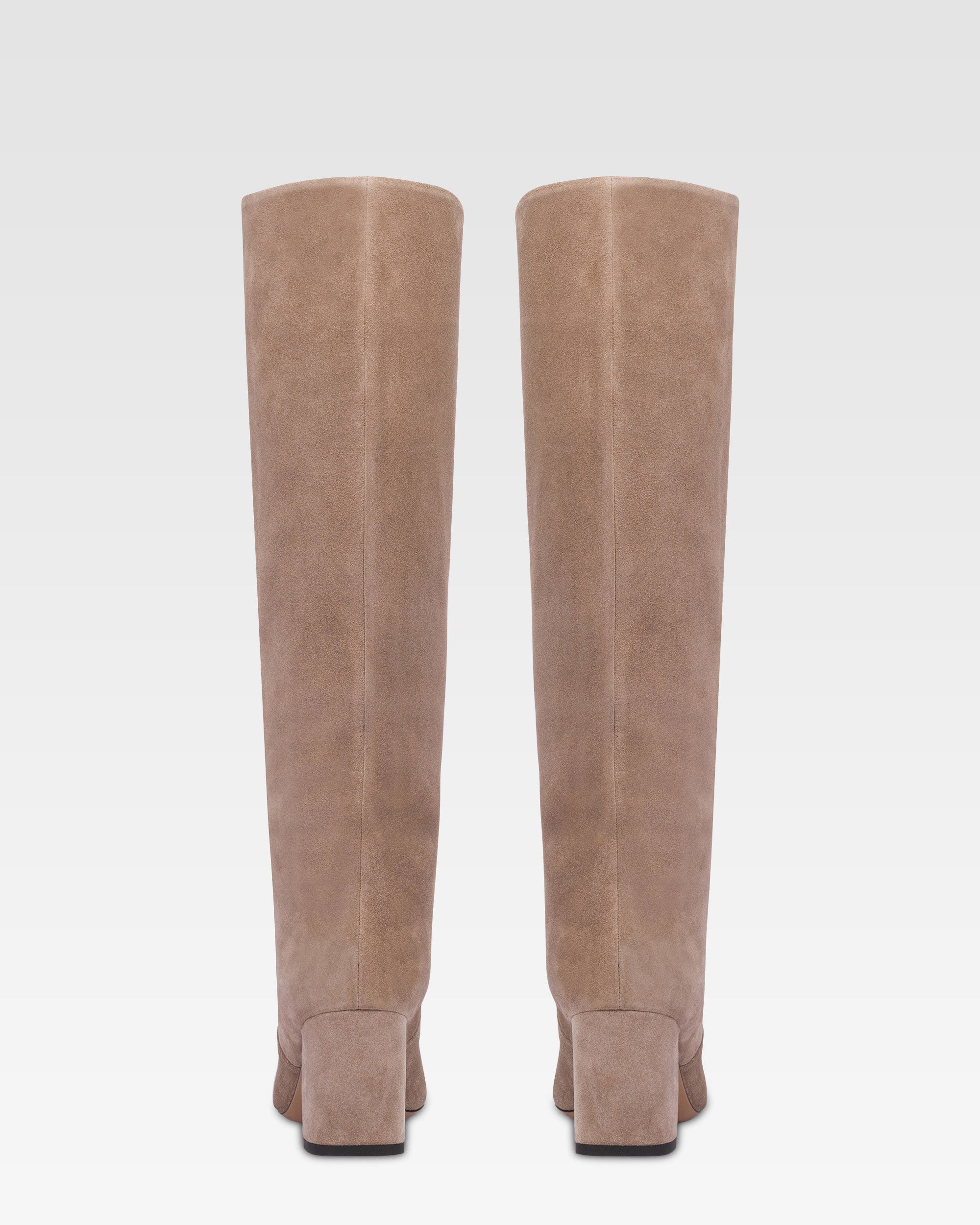 Knee-high boots in soft koala suede leather