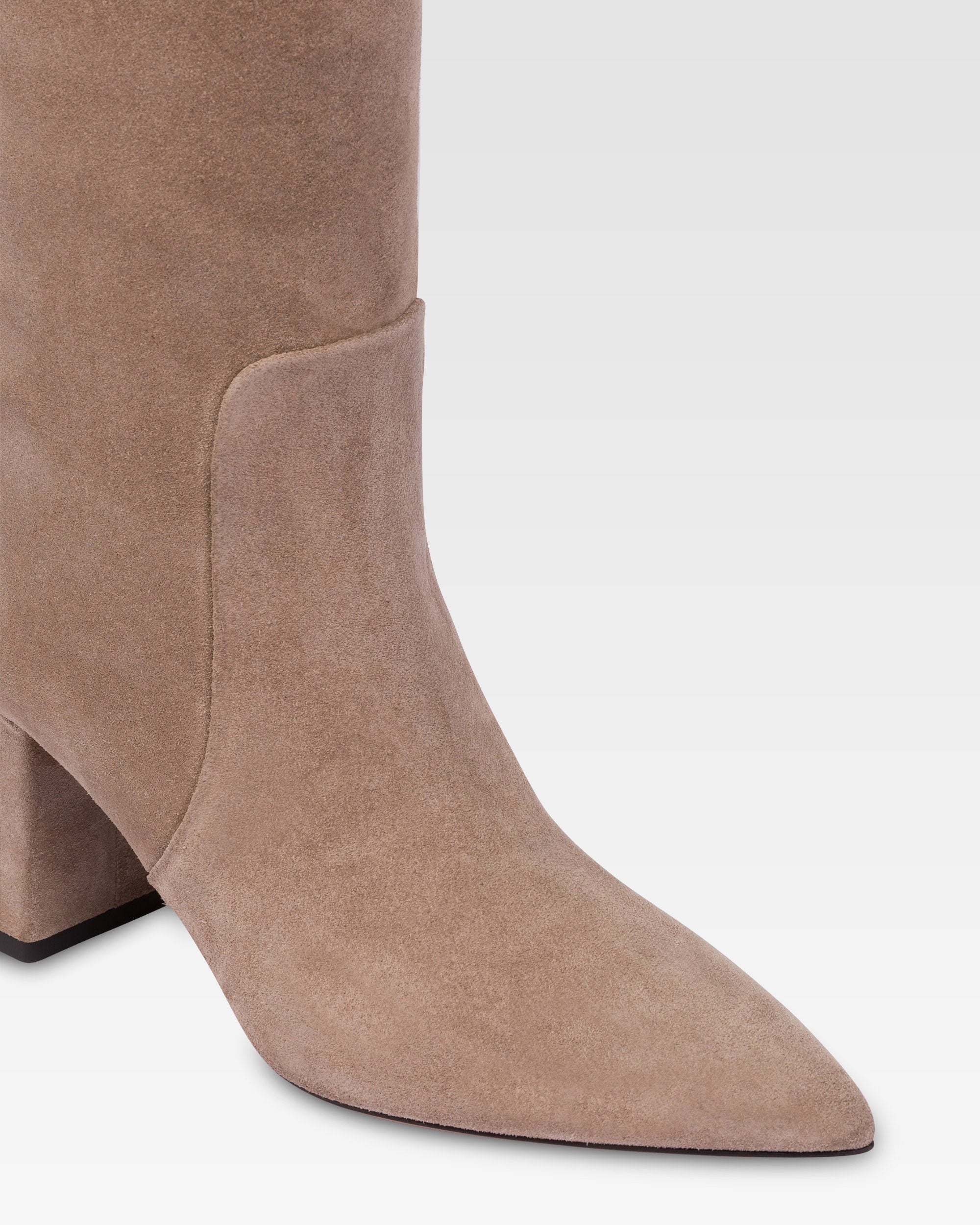 Knee-high boots in soft koala suede leather