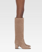 Knee-high boots in soft koala suede leather