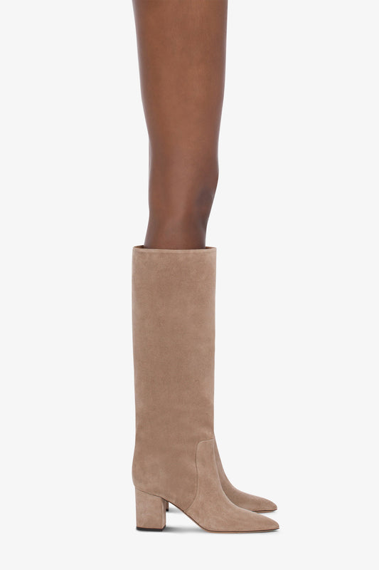 Bottes a hauteur de genou en cuir suede de koala souple - Produit porté