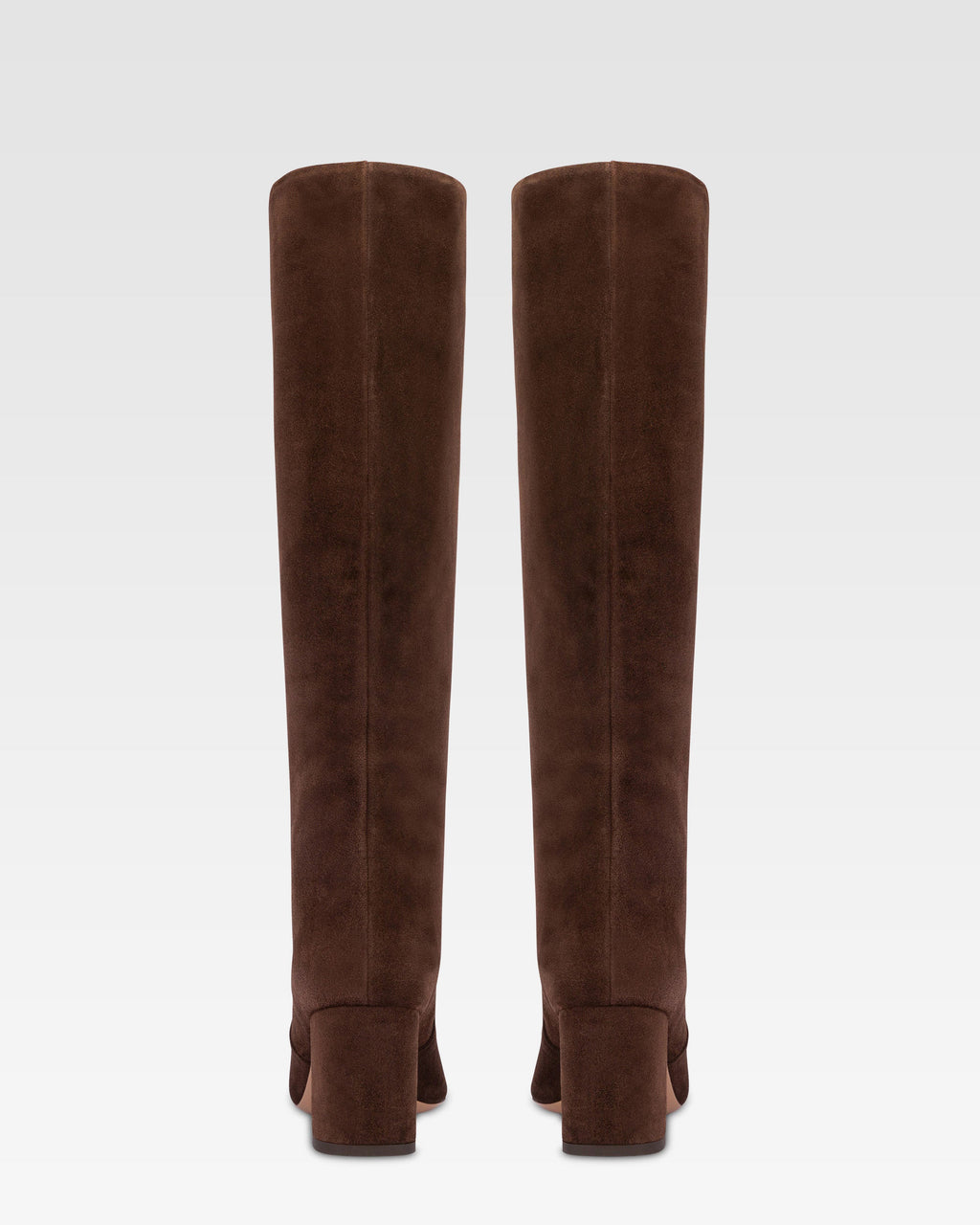 Knee-high boots in soft pepper suede leather
