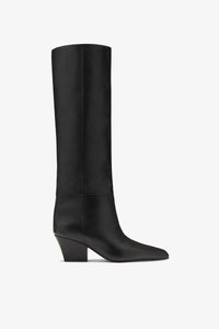 Bottes `a talon 60 en cuir nappa noir