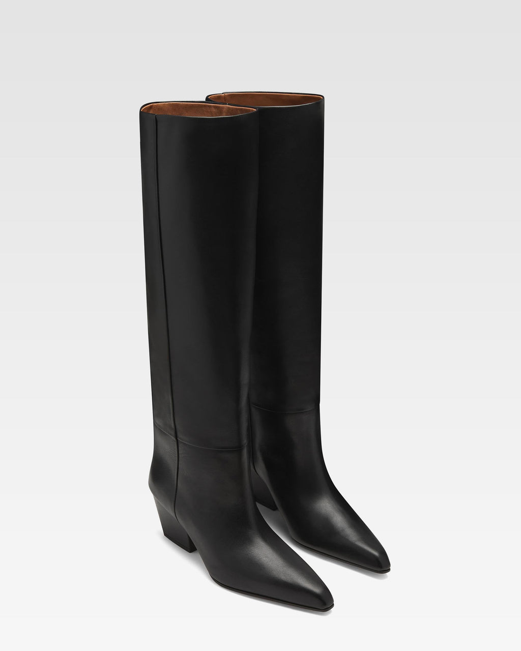 Black nappa leather heel 60 boots