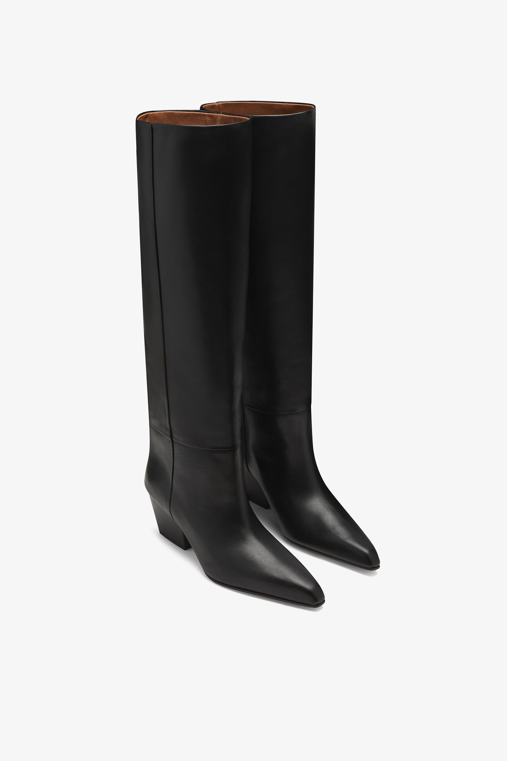 Bottes `a talon 60 en cuir nappa noir