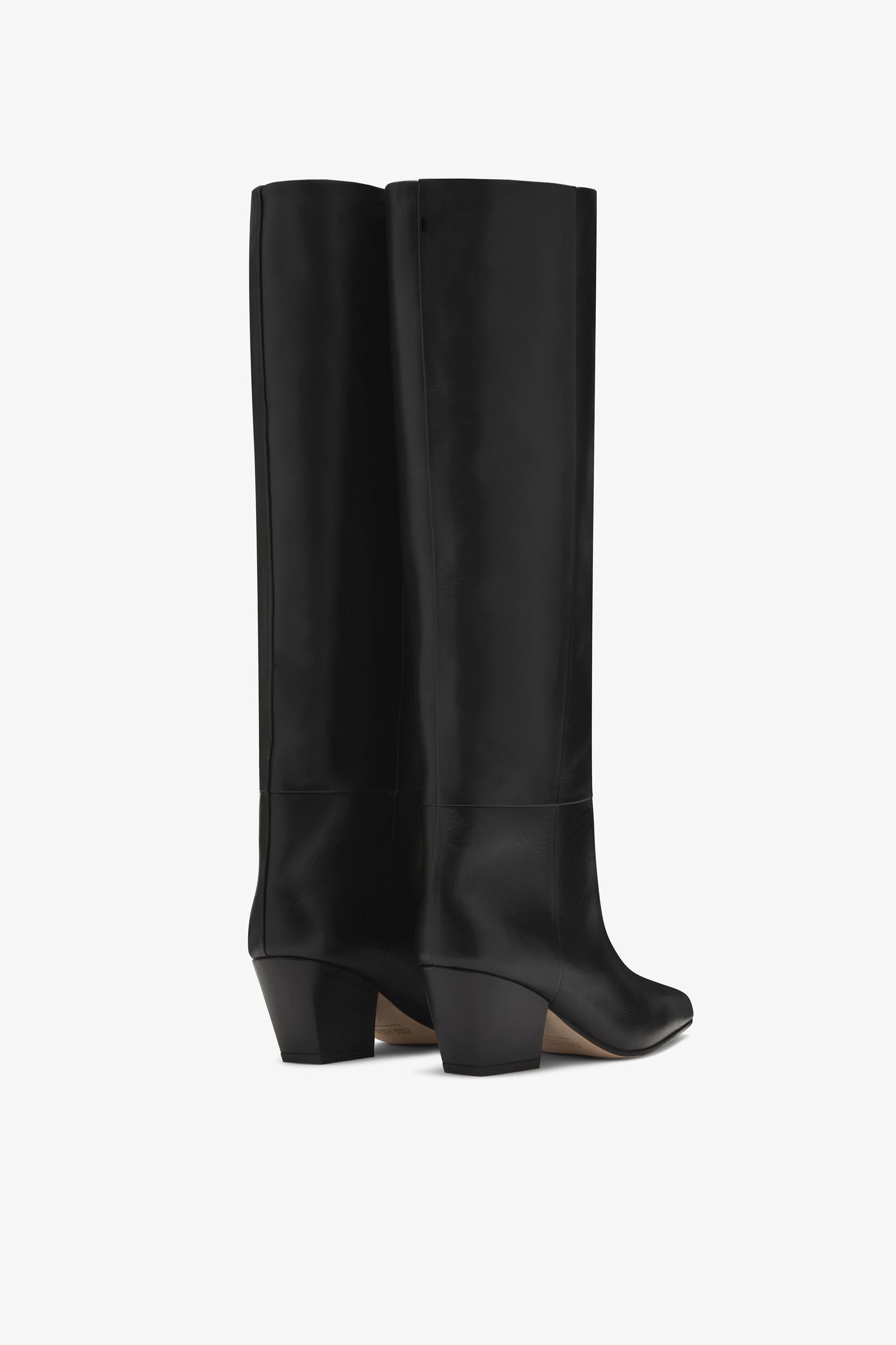 Bottes `a talon 60 en cuir nappa noir