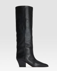 LEATHER BOOT — BLACK