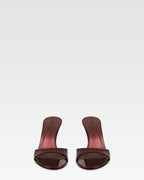 Mules in pelle specchiata color vinaccia