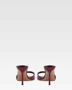 Mules in pelle specchiata color vinaccia