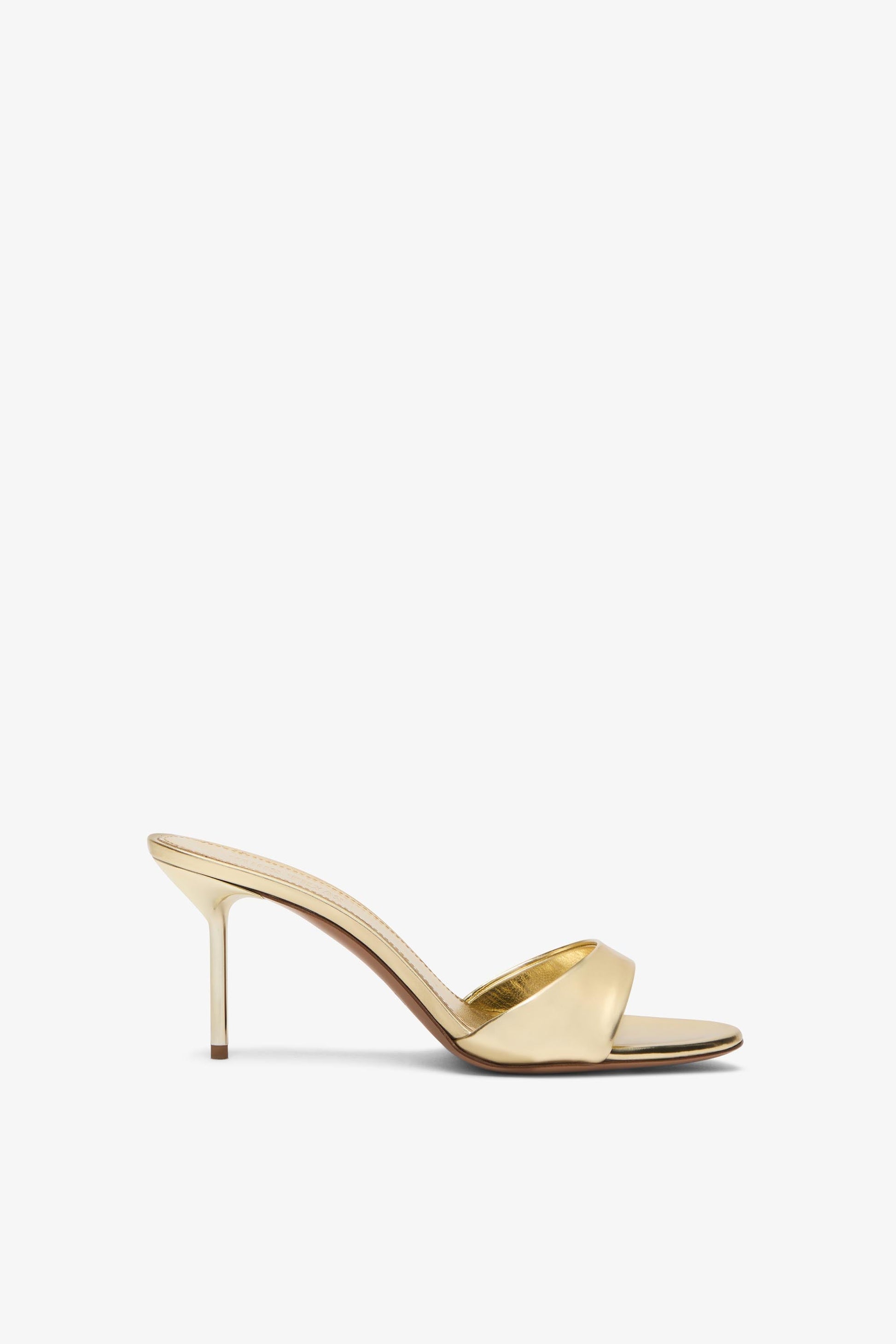 Mule in pelle specchiata oro